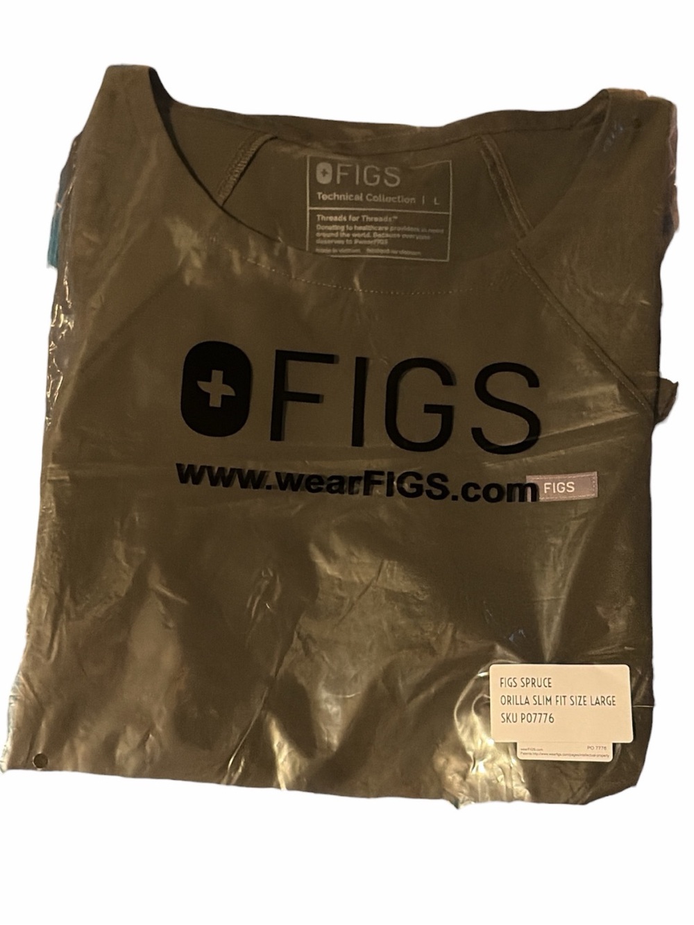 FIGS SPRUCE ORILLA SCRUB TOP LARGE - Picture 10 of 10